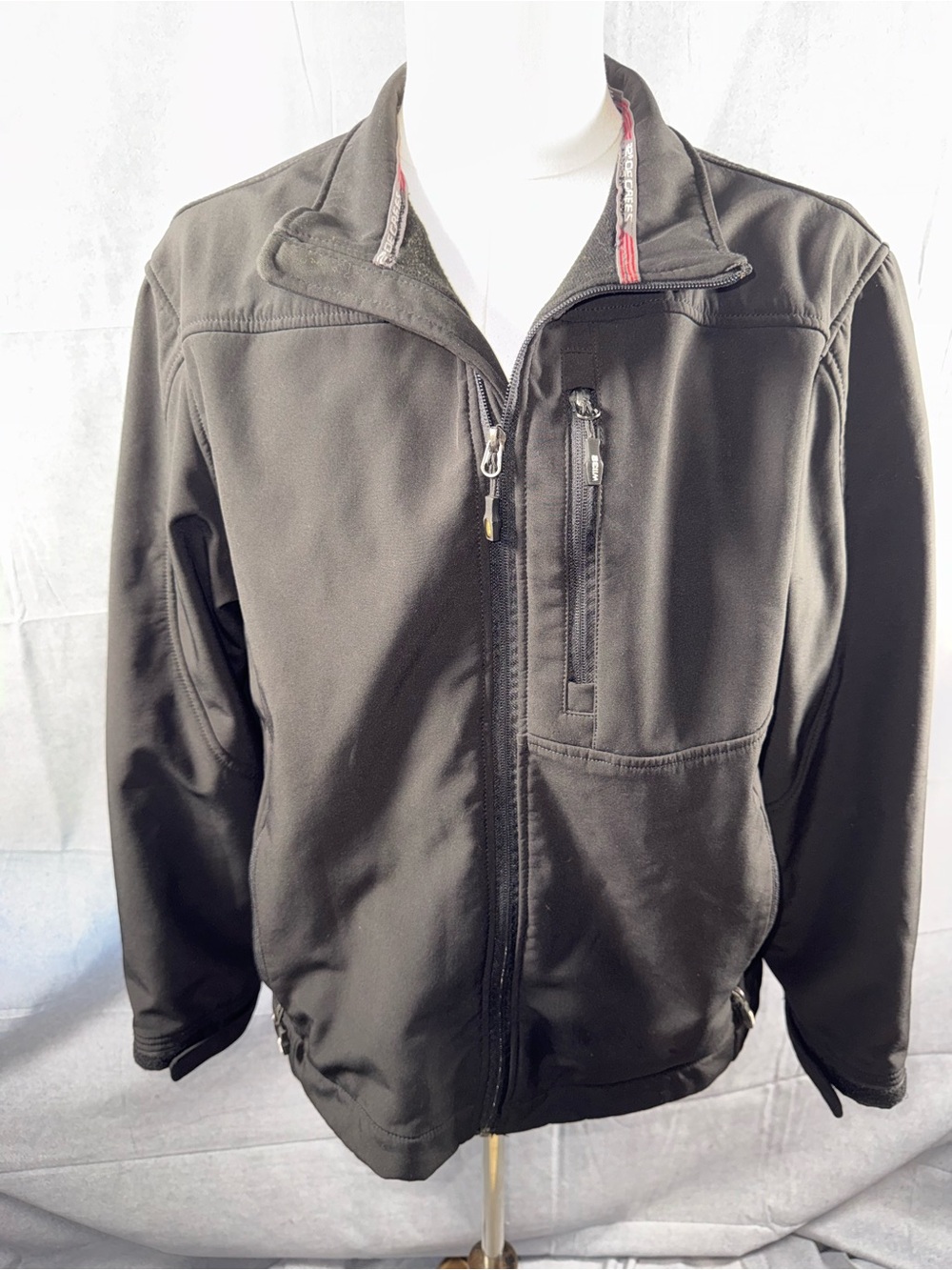 2761-32 Degrees Black Softshell Jacket with Red Trim